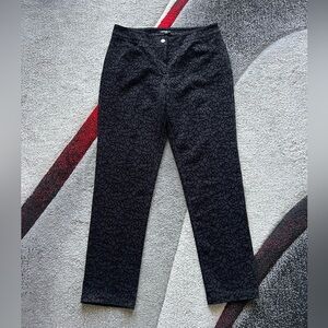 Bylyse Black Velvet Embossed High Rise Slim Fit Pants